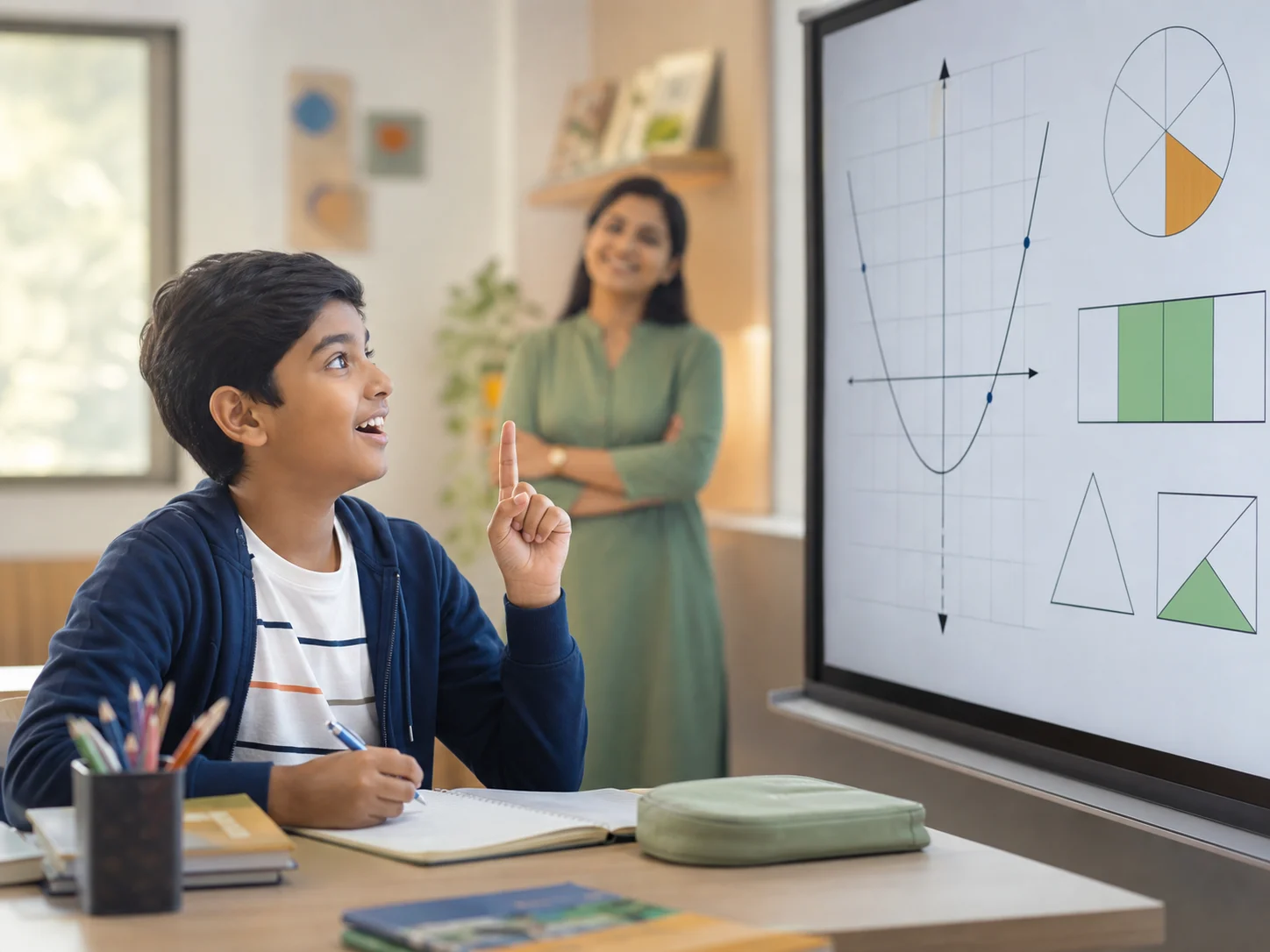 Student using visual reasoning to understand a Mathematics concept